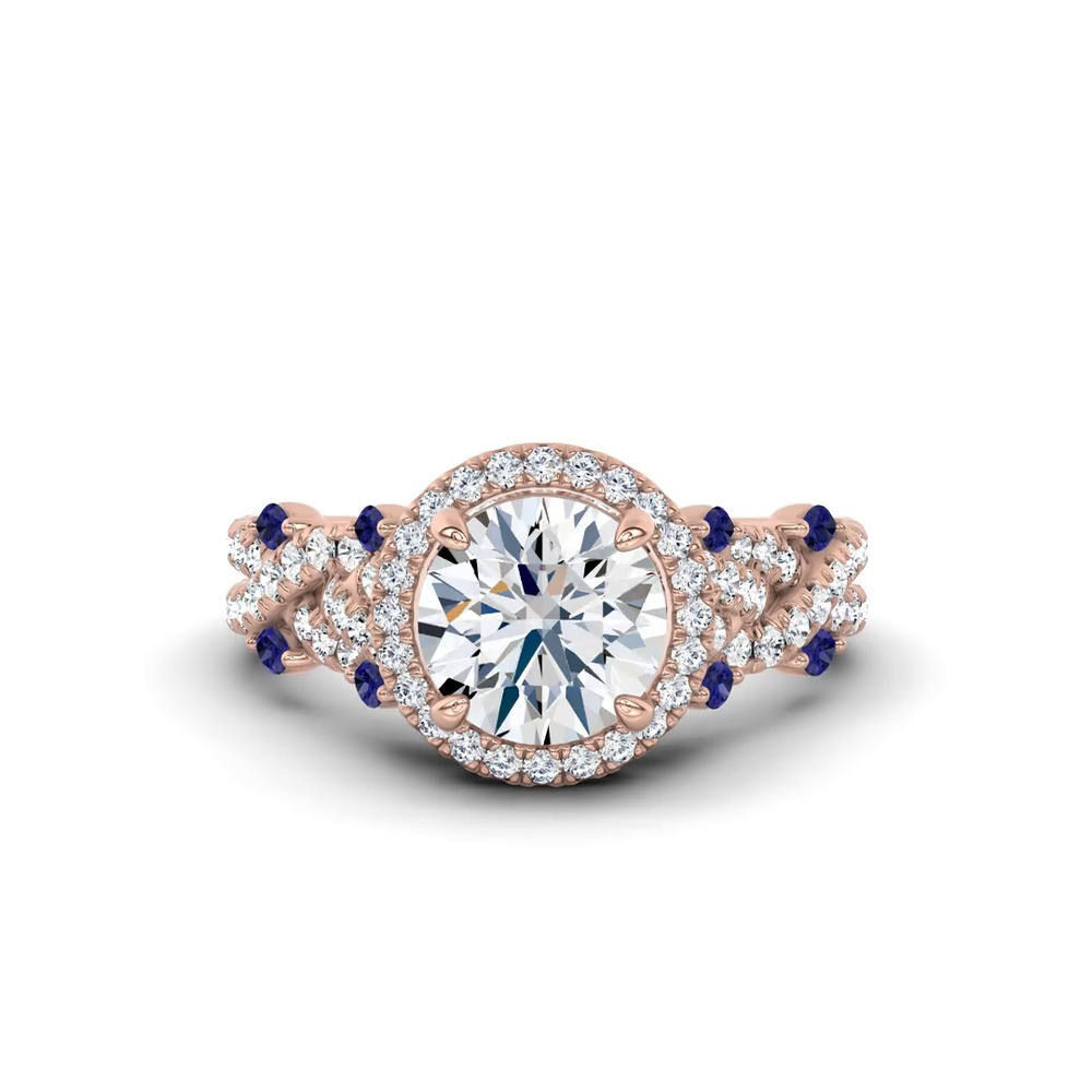 360 degree view of Embellis Sapphire Lab Engagement Ring by Christian Siriano