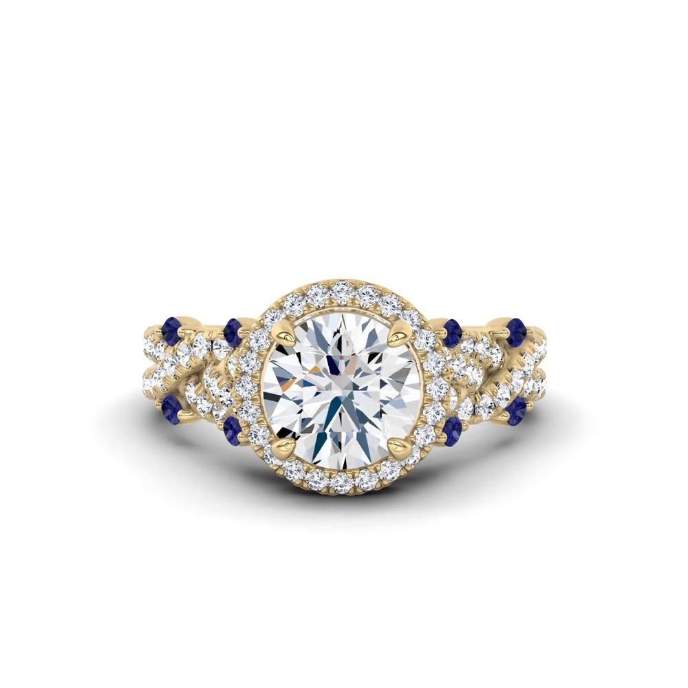 360 degree view of Embellis Sapphire Lab Engagement Ring by Christian Siriano