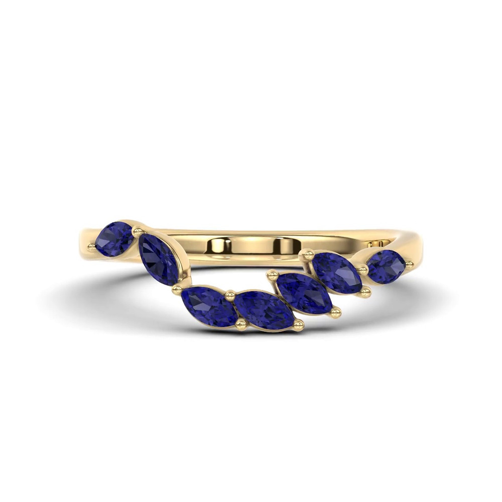 360 degree view of Envol Sapphire Contoured Band by Christian Siriano