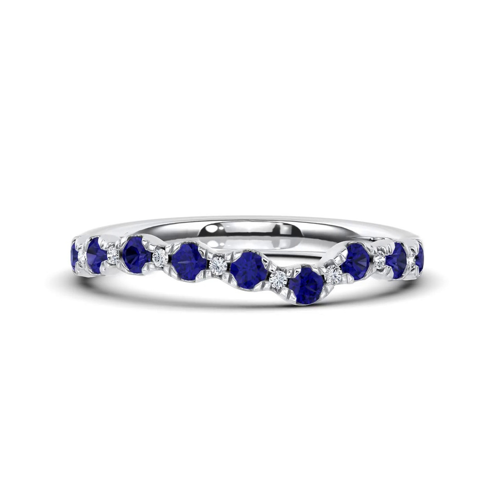 360 degree view of Nocturne Sapphire & Lab Diamond Band by Christian Siriano