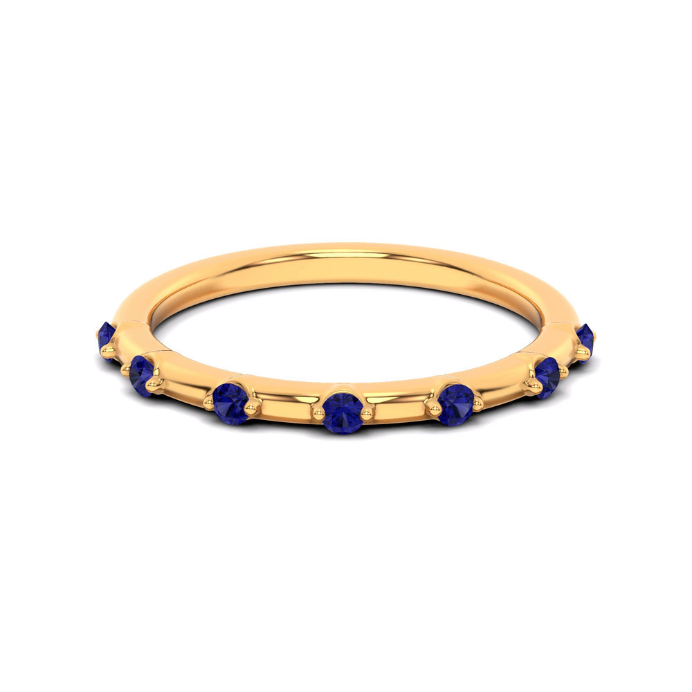 360 degree view of Starlight Spaced Blue Sapphire Band