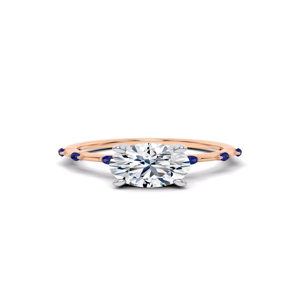 360 degree view of Starlight Spaced Blue Sapphire Engagement Ring