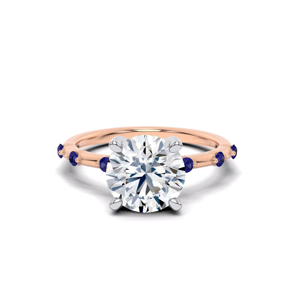 360 degree view of Starlight Spaced Blue Sapphire Engagement Ring