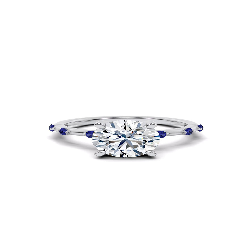 360 degree view of Starlight Spaced Blue Sapphire Engagement Ring