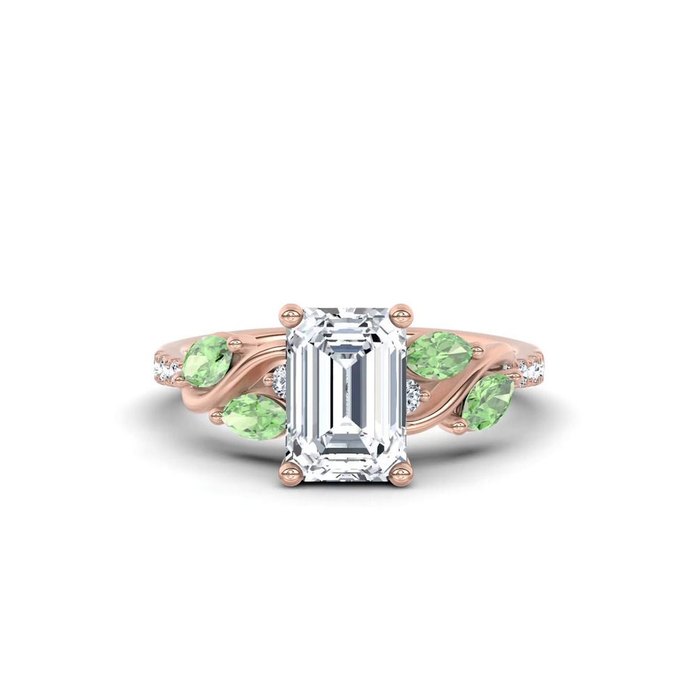 360 degree view of Hayden Curved Vine Tsavorite And Diamond Engagement Ring