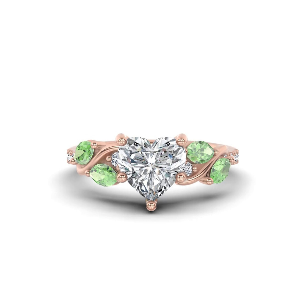 360 degree view of Hayden Curved Vine Tsavorite And Diamond Engagement Ring