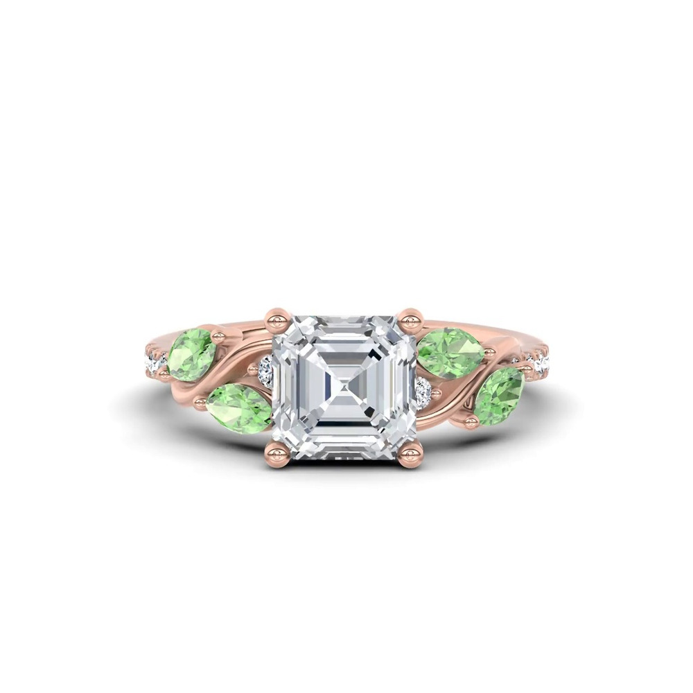 360 degree view of Hayden Curved Vine Tsavorite And Diamond Engagement Ring