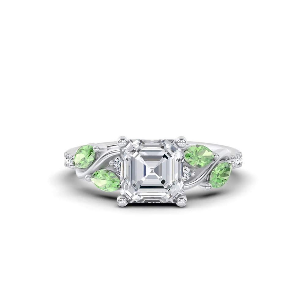 360 degree view of Hayden Curved Vine Tsavorite And Diamond Engagement Ring