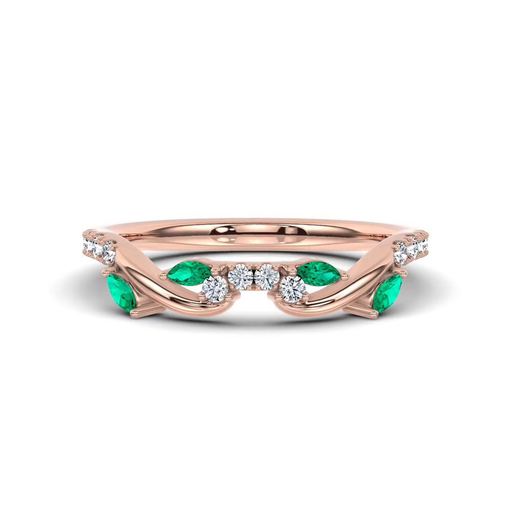 360 degree view of Hayden Lab Emerald And Diamond Band
