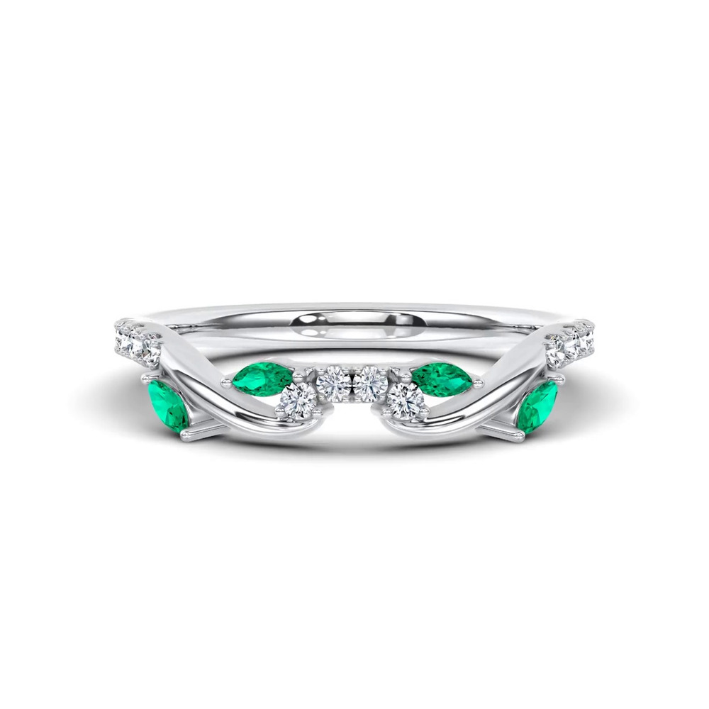 360 degree view of Hayden Lab Emerald And Diamond Band