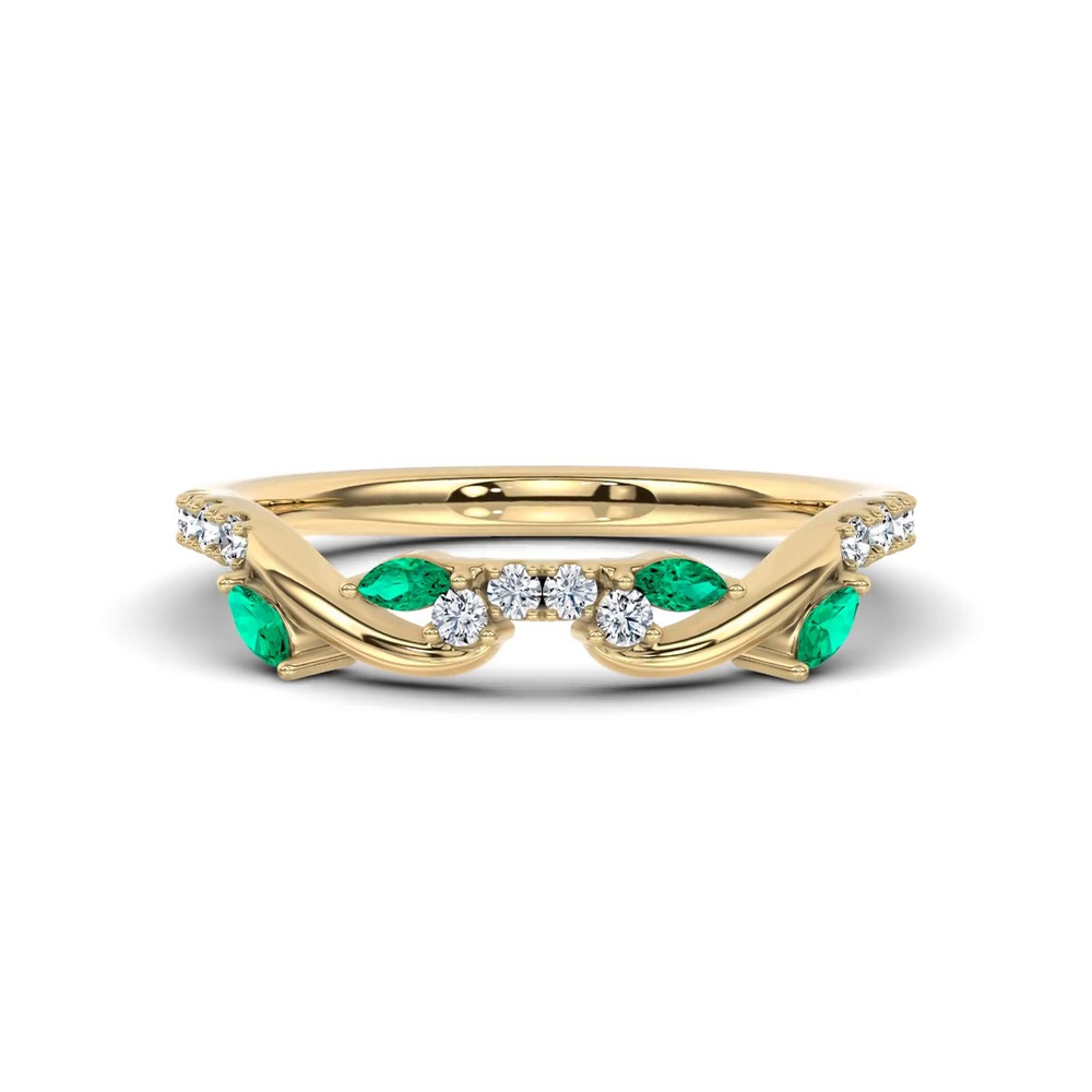360 degree view of Hayden Lab Emerald And Diamond Band