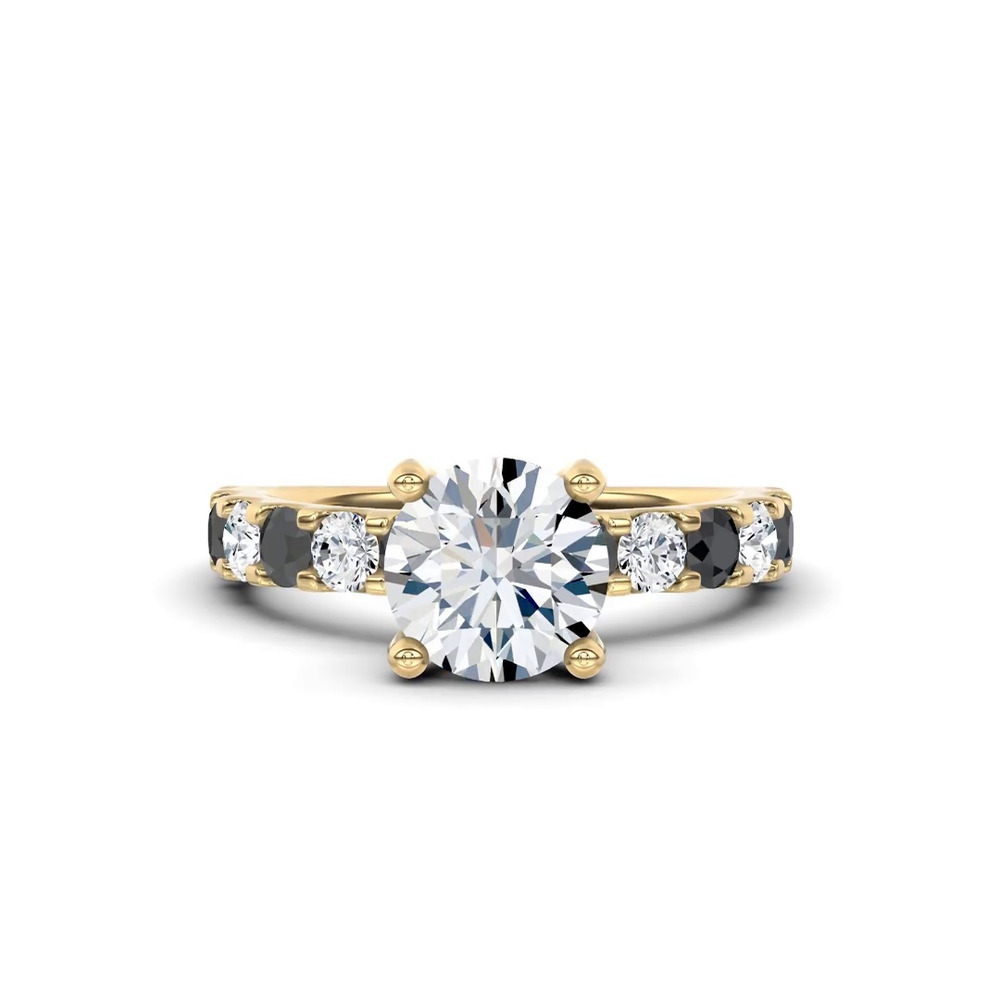 360 degree view of Jules Black & White Lab Engagement Ring (.90 ct. tw.)