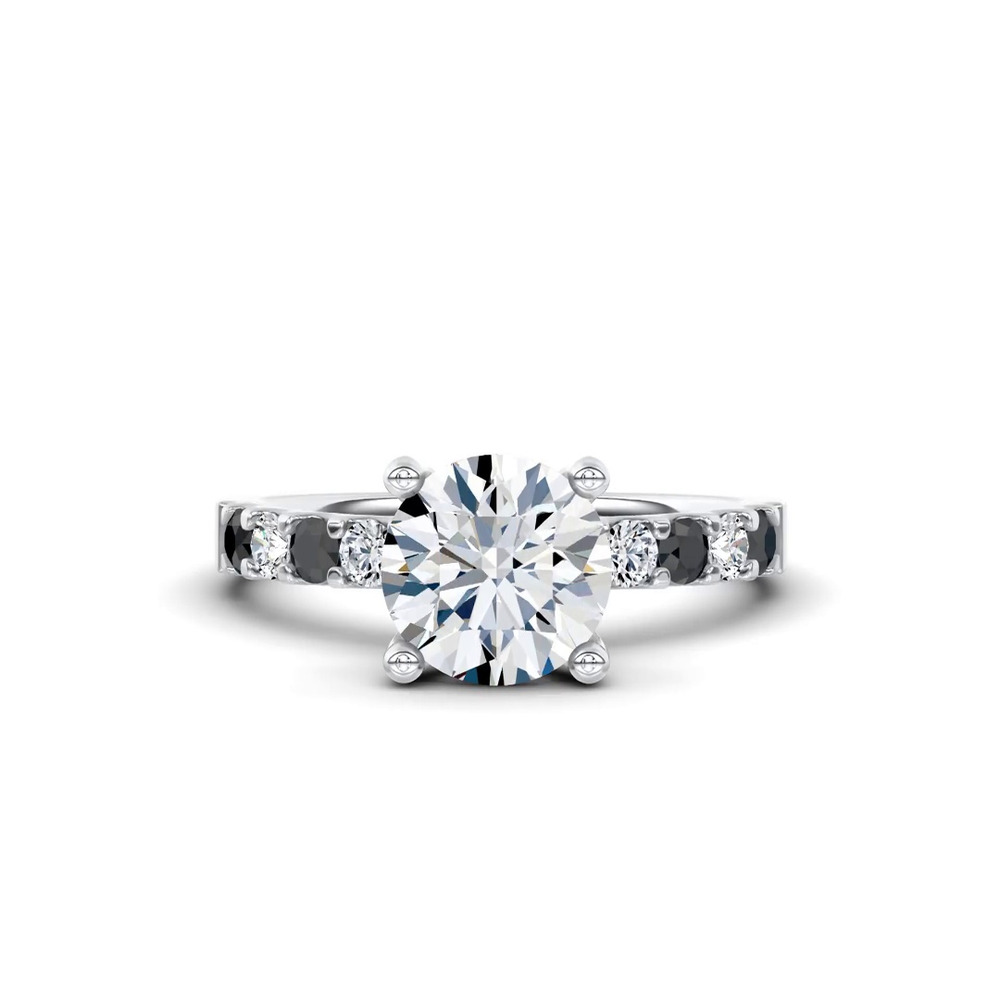 360 degree view of Jules Black & White Lab Engagement Ring (1/2 ct. tw.)