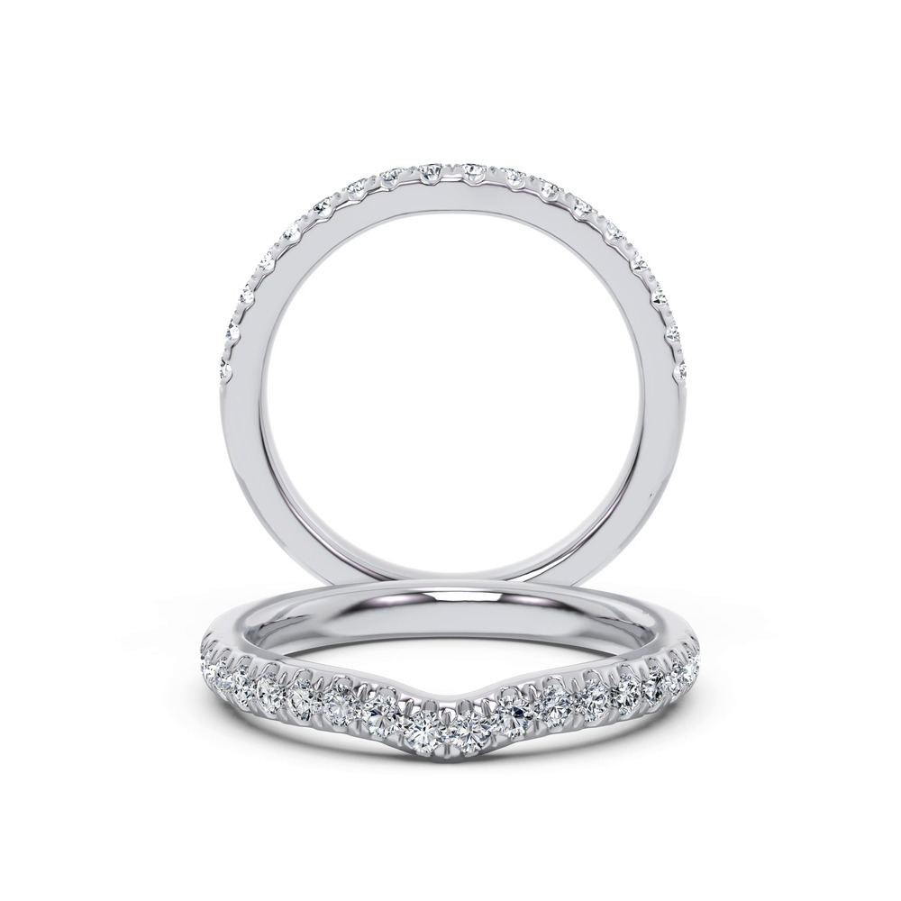 360 degree view of Alexandra Curved Pavé Band