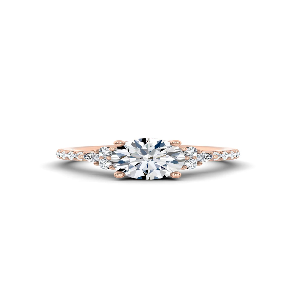 360 degree view of Alexandra Trellis Cluster Pavé Engagement Ring