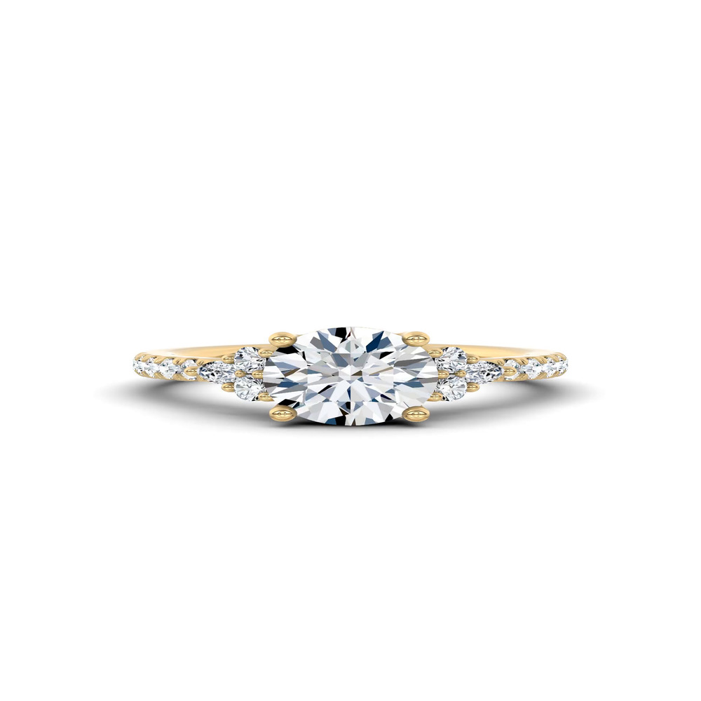 360 degree view of Alexandra Trellis Cluster Pavé Engagement Ring