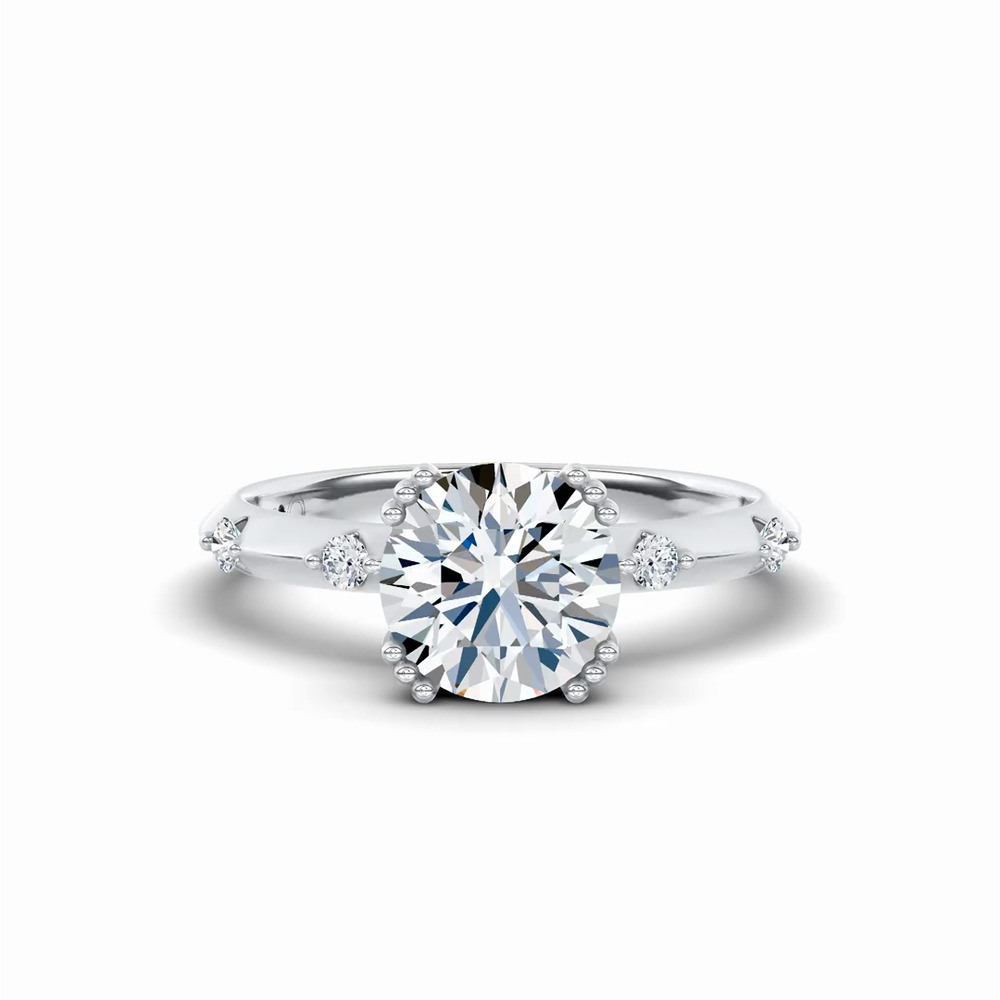 360 degree view of Opera Knife-Edge Lab Engagement Ring by Christian Siriano