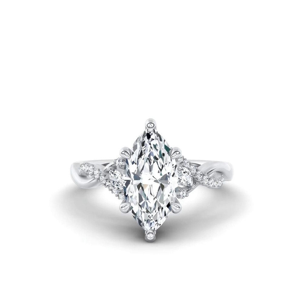 360 degree view of Petal Veil Lab Engagement Ring by Christian Siriano