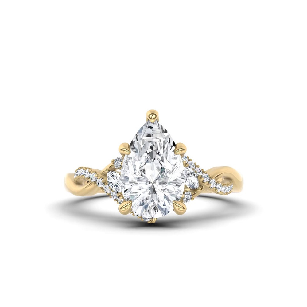 360 degree view of Petal Veil Lab Engagement Ring by Christian Siriano