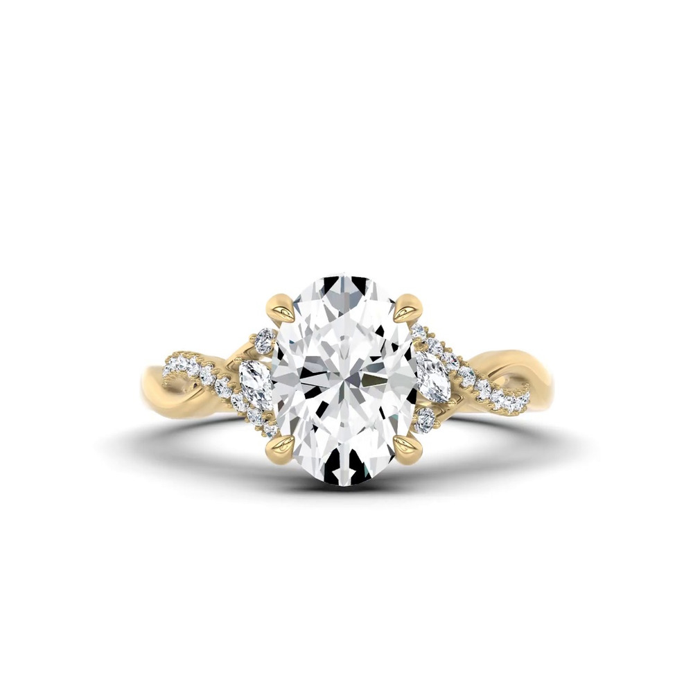 360 degree view of Petal Veil Lab Engagement Ring by Christian Siriano