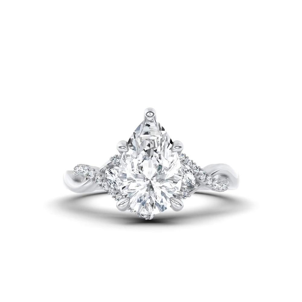 360 degree view of Petal Veil Lab Engagement Ring by Christian Siriano
