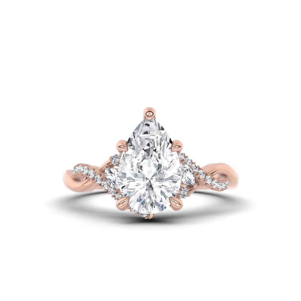 360 degree view of Petal Veil Lab Engagement Ring by Christian Siriano