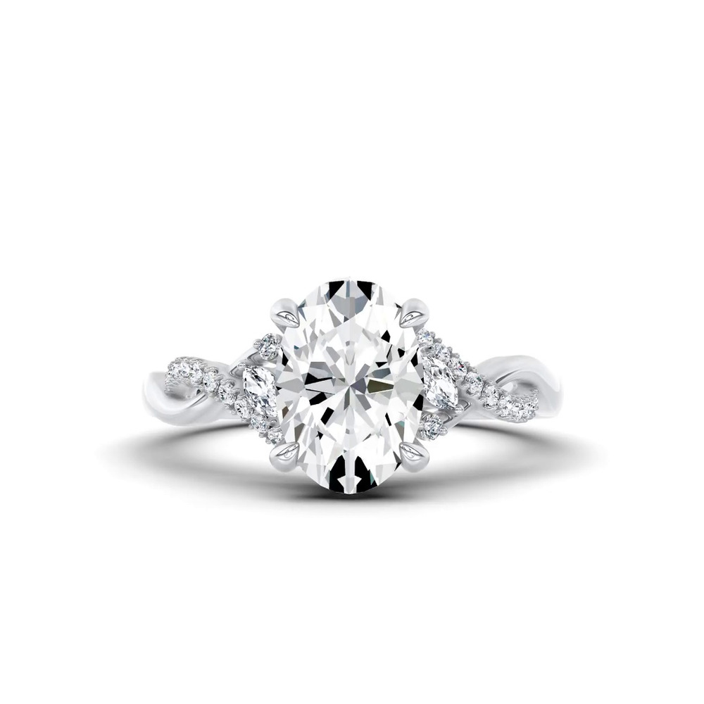 360 degree view of Petal Veil Lab Engagement Ring by Christian Siriano