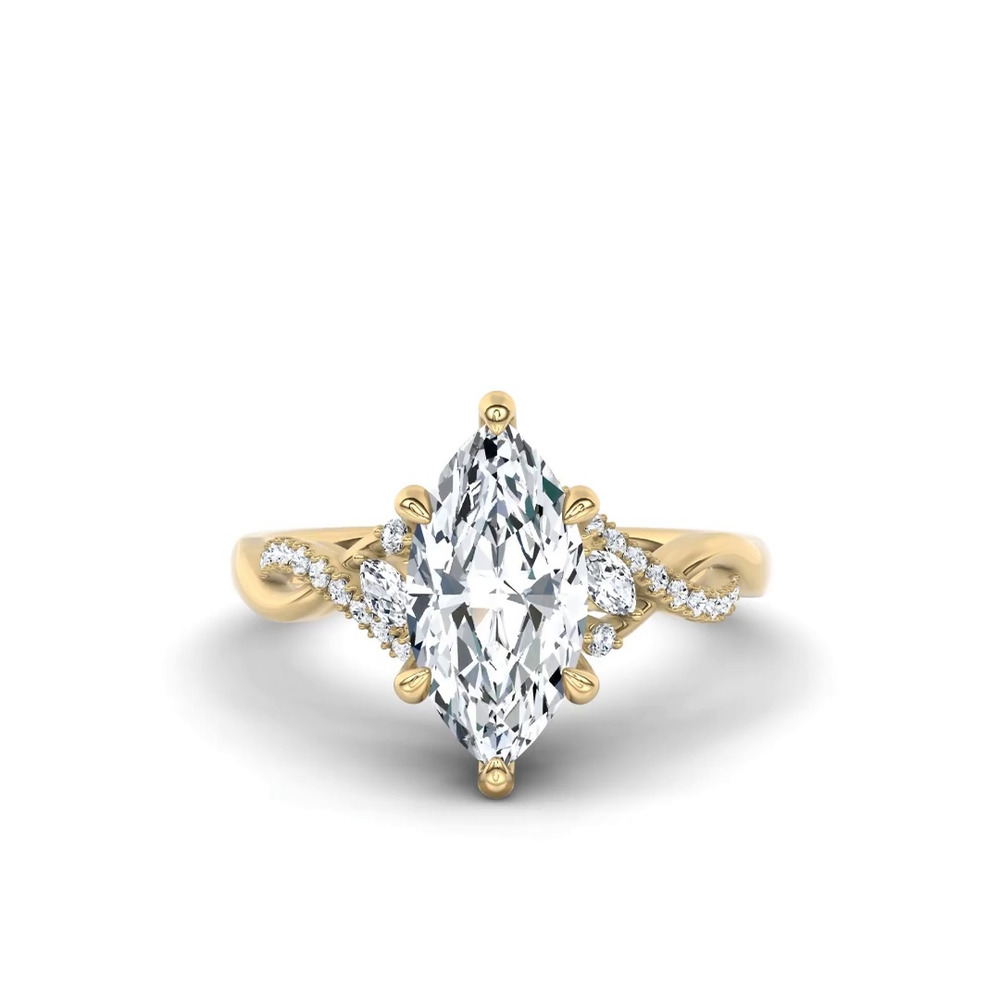 360 degree view of Petal Veil Lab Engagement Ring by Christian Siriano
