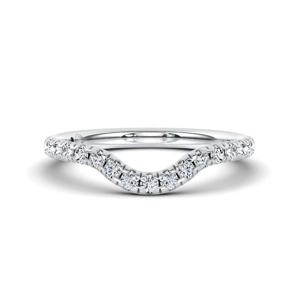 360 degree view of Reflection Contoured Pavé Lab Diamond Wedding Band by Christian Siriano