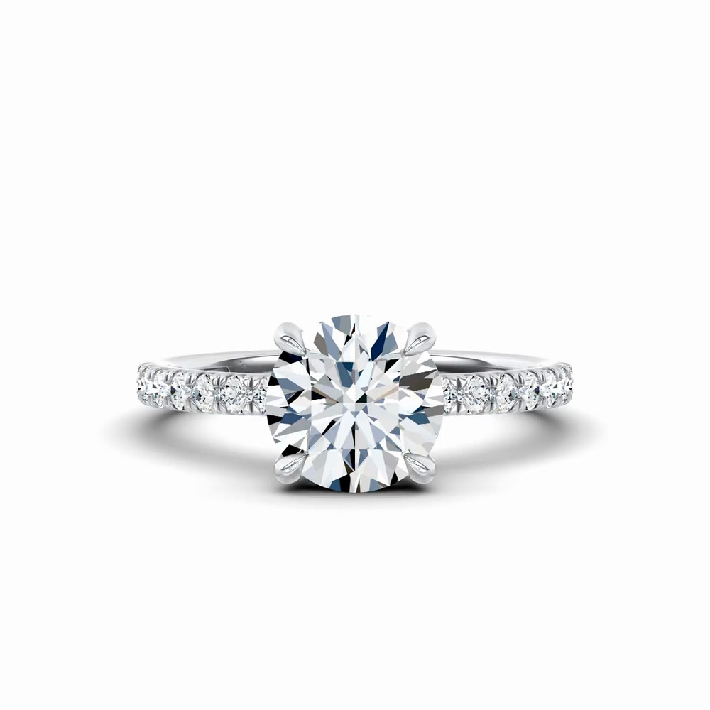 360 degree view of Reflection Pavé Hidden Halo Lab Engagement Ring by Christian Siriano