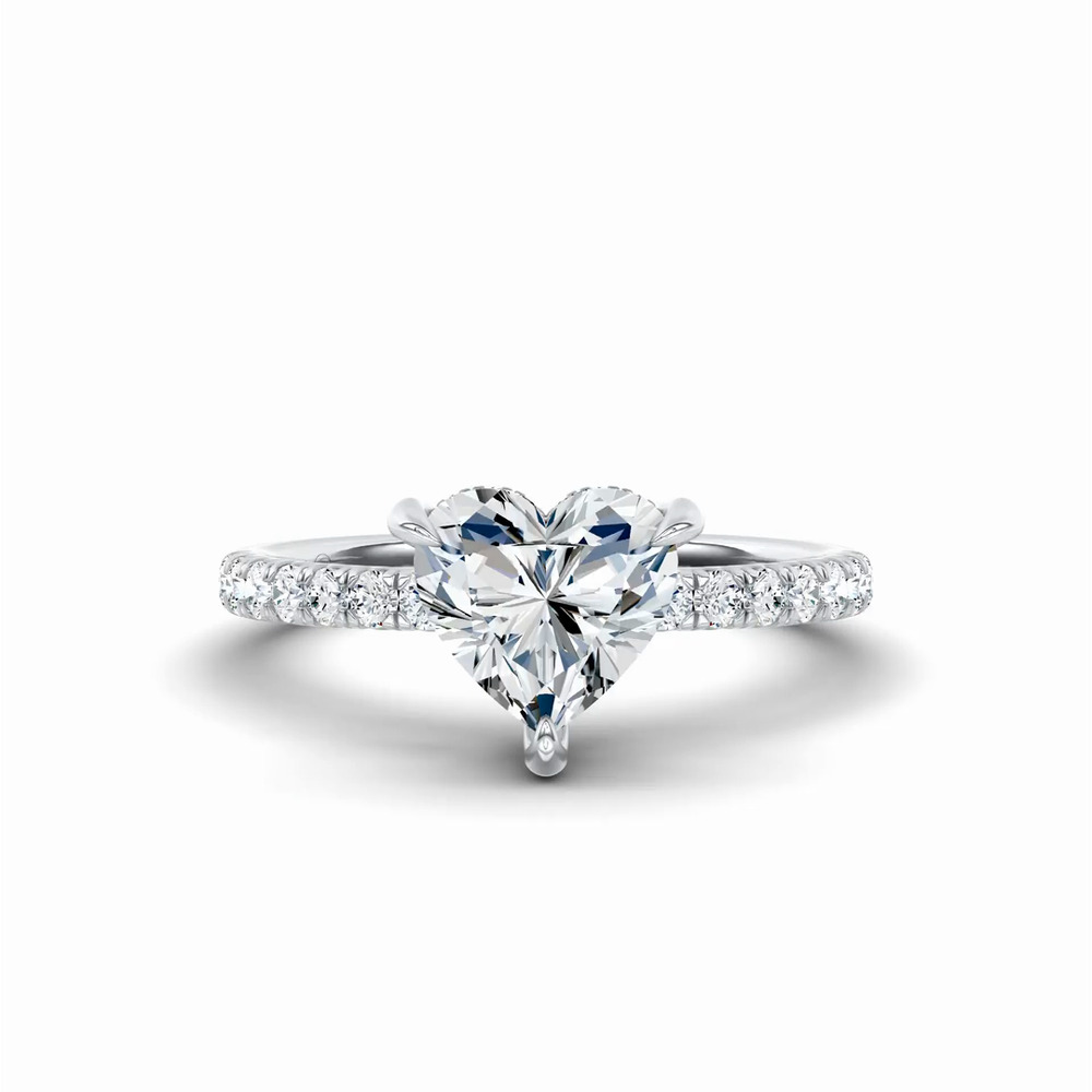 360 degree view of Reflection Pavé Hidden Halo Lab Engagement Ring by Christian Siriano