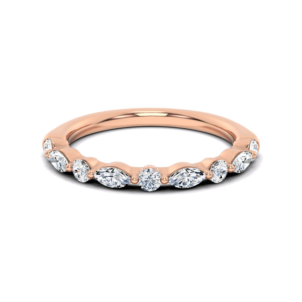 360 degree view of Serenity Marquise And Round Diamond Band