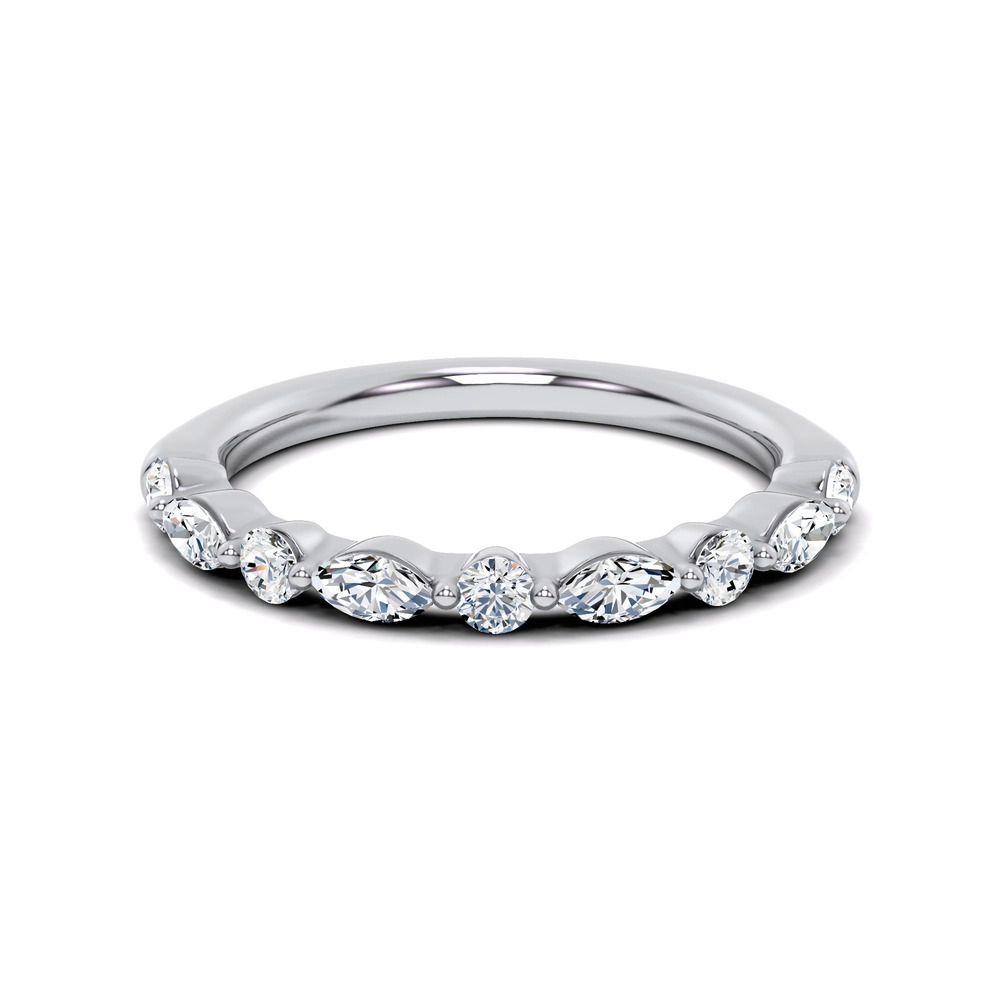 360 degree view of Serenity Marquise And Round Diamond Band
