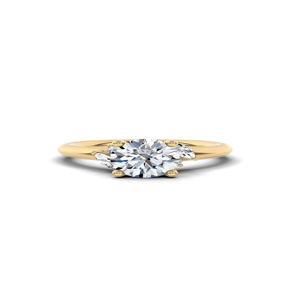 360 degree view of Serenity Marquise And Round Diamond Accent Engagement Ring