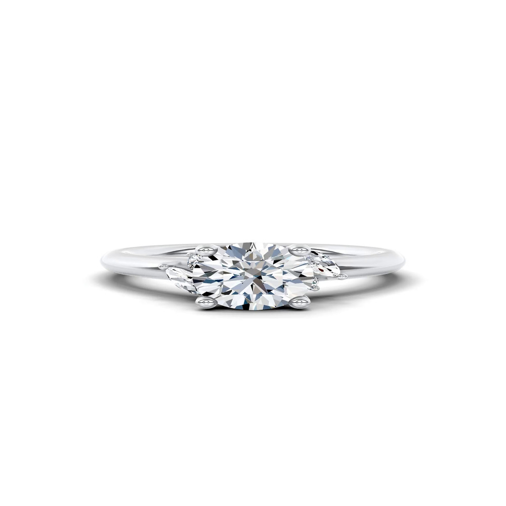 360 degree view of Serenity Marquise And Round Diamond Accent Engagement Ring