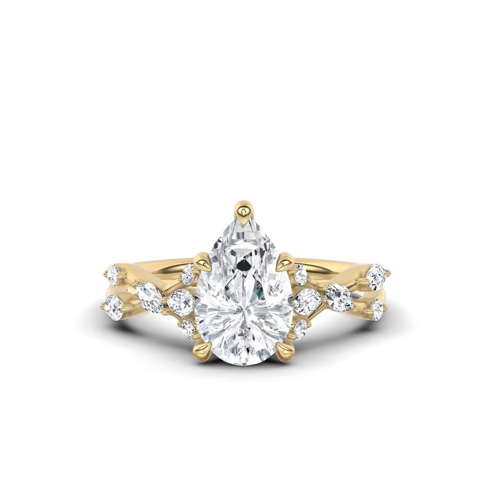 360 degree view of Jardin Valentina Mixed Shape Lab Engagement Ring by Christian Siriano