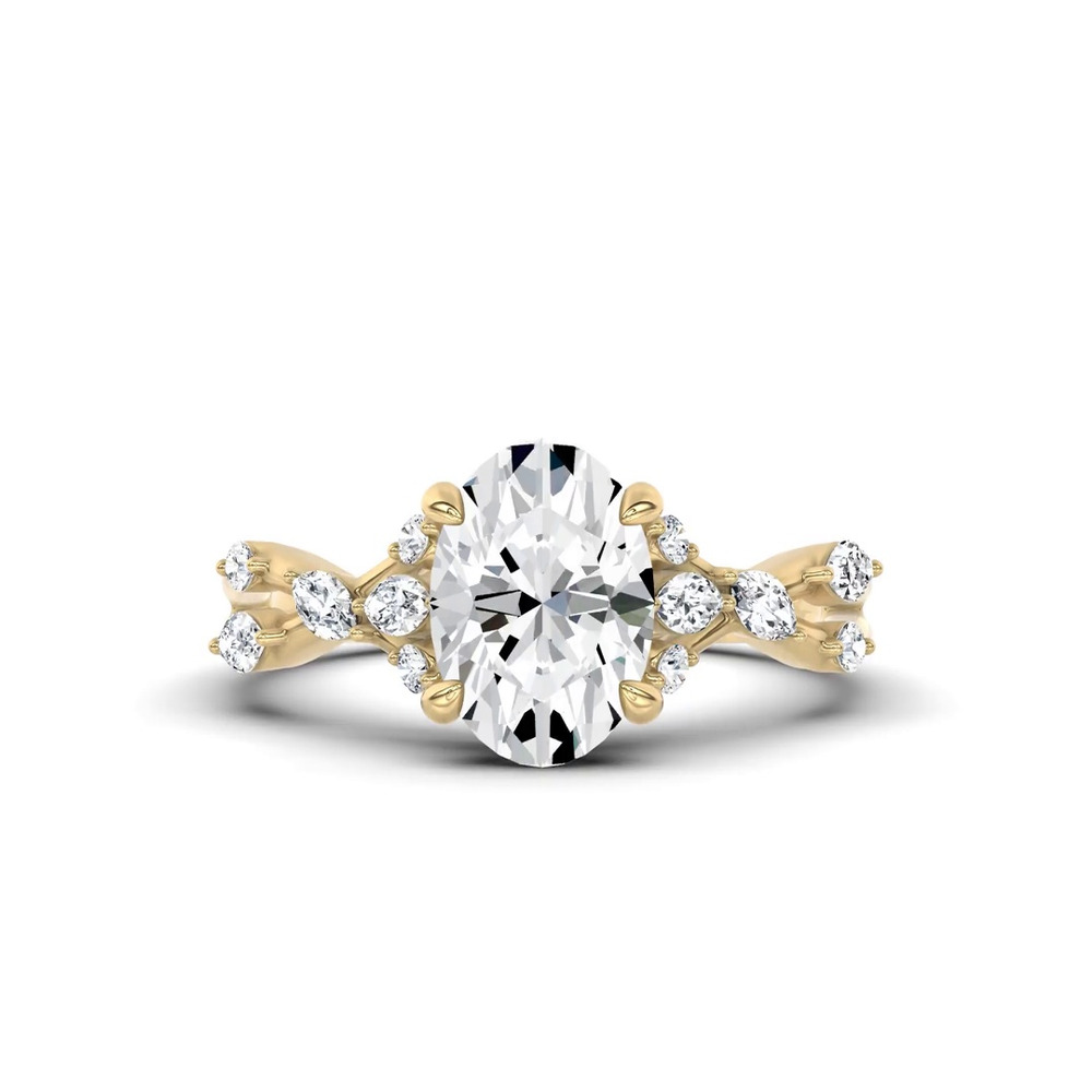 360 degree view of Jardin Valentina Mixed Shape Lab Engagement Ring by Christian Siriano