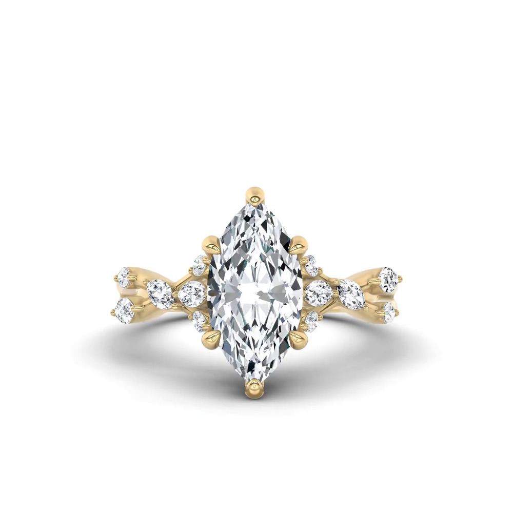 360 degree view of Jardin Valentina Mixed Shape Lab Engagement Ring by Christian Siriano
