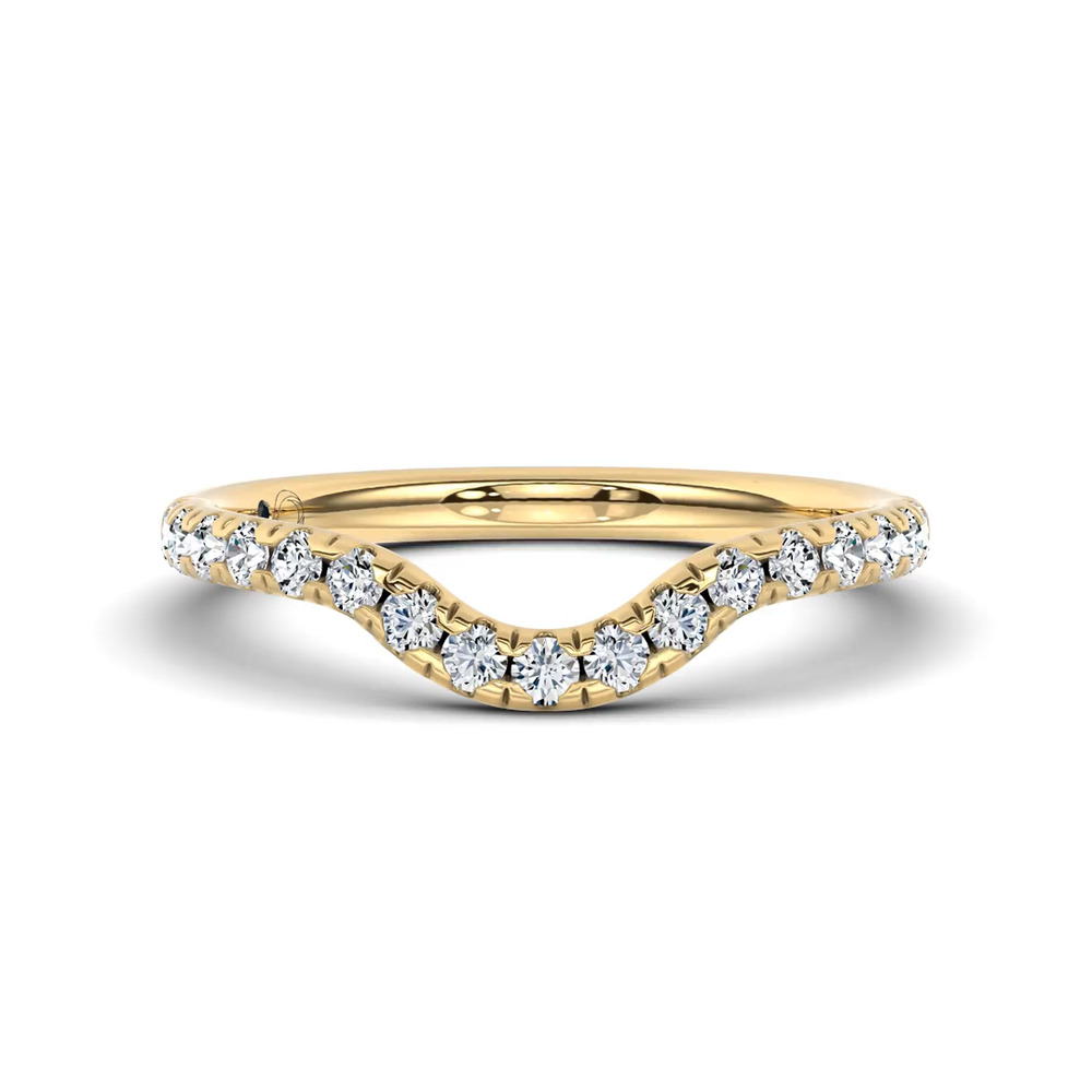360 degree view of Reflection Curved Pavé Lab Diamond Wedding Band by Christian Siriano