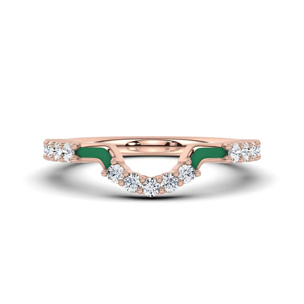360 degree view of Colvivre Green Ceramic Contoured Pavé Band by Christian Siriano