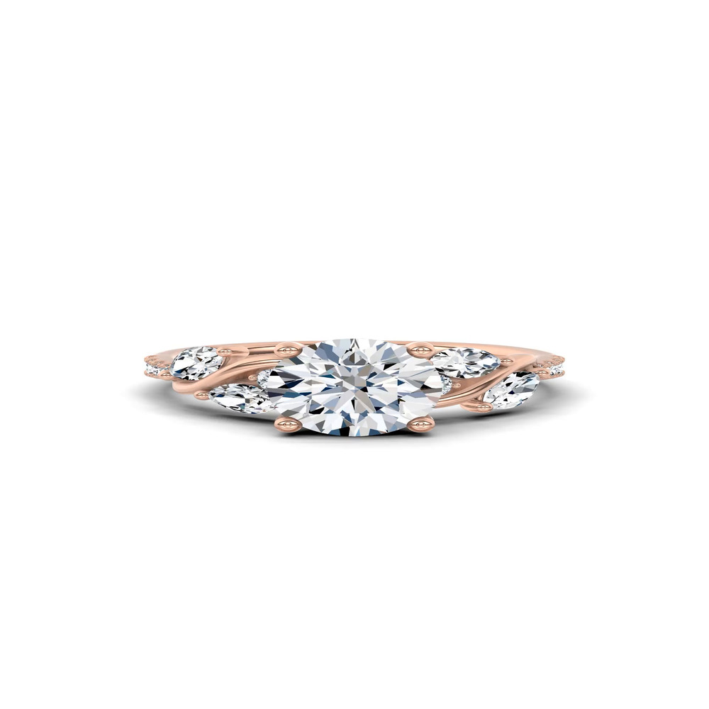 360 degree view of Hayden Curved Vine Hidden Halo Engagement Ring
