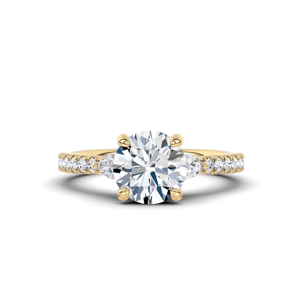 360 degree view of Ardora Pear Lab Engagement Ring by Christian Siriano