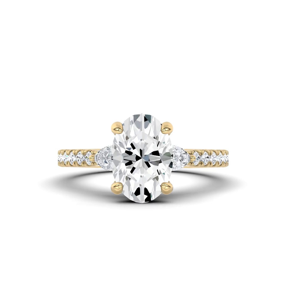 360 degree view of Ardora Pear Lab Engagement Ring by Christian Siriano