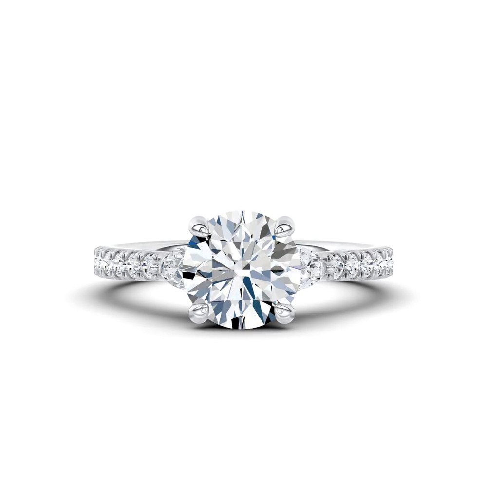 360 degree view of Ardora Pear Lab Engagement Ring by Christian Siriano