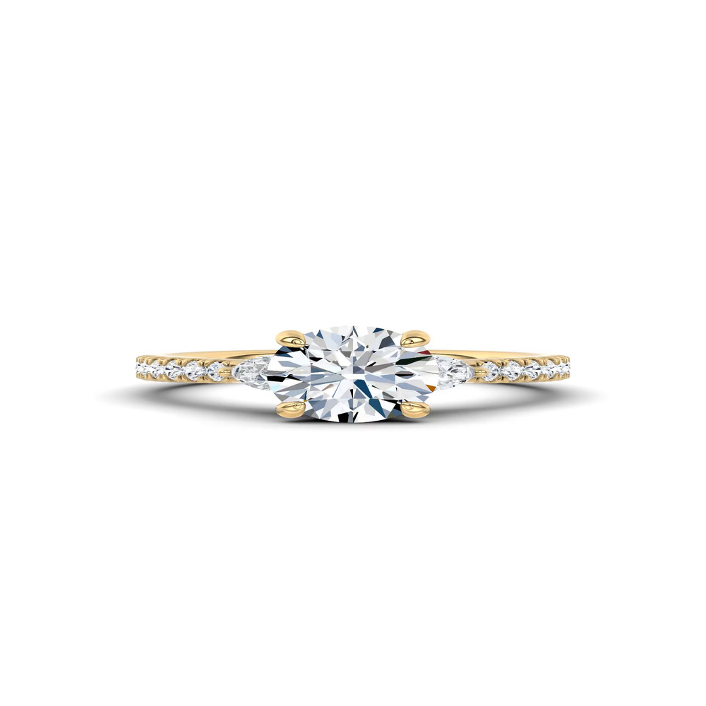 360 degree view of Ardora Pear Lab Engagement Ring by Christian Siriano