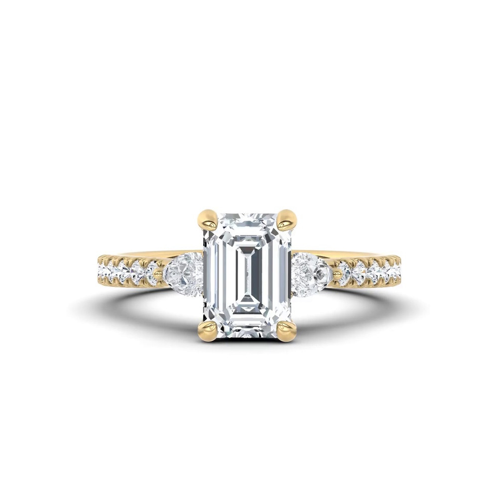 360 degree view of Ardora Pear Lab Engagement Ring by Christian Siriano