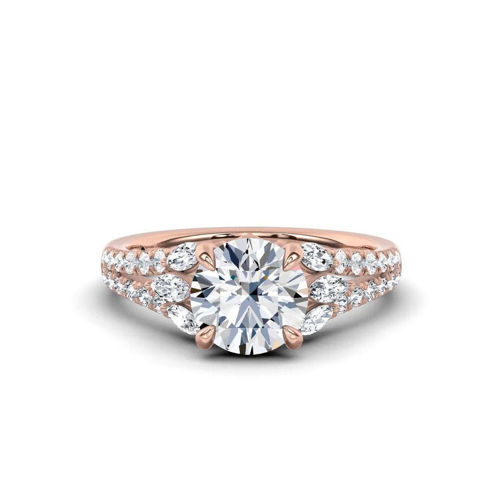 360 degree view of Blooming Marquise Pavé Lab Engagement Ring by Christian Siriano