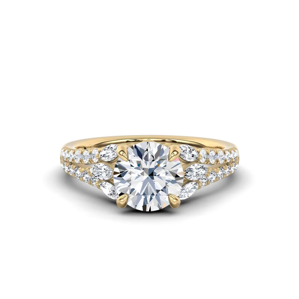 360 degree view of Blooming Marquise Pavé Lab Engagement Ring by Christian Siriano