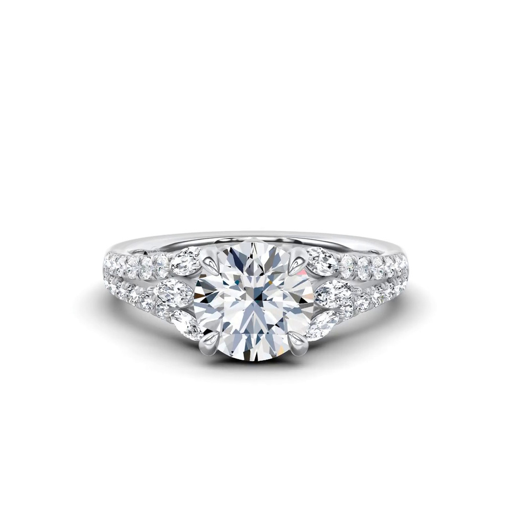 360 degree view of Blooming Marquise Pavé Lab Engagement Ring by Christian Siriano