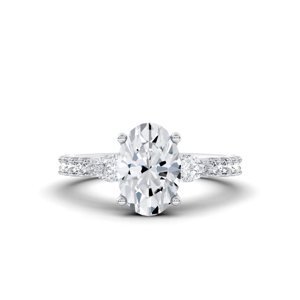360 degree view of Perelle Pear Pavé Lab Engagement Ring